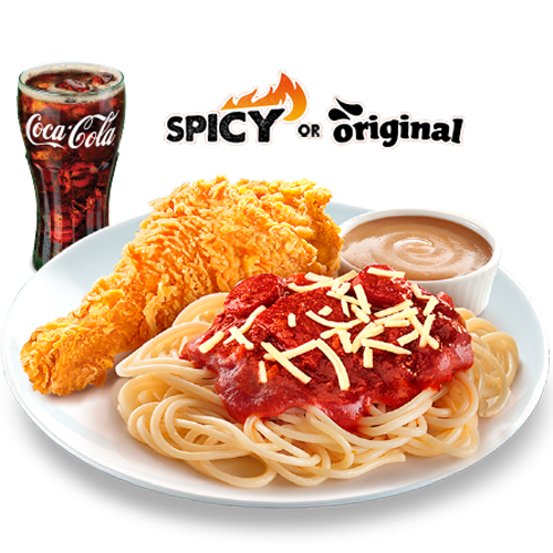N1 Jolly Spaghetti w/1-pc. Chickenjoy & Drink (M)
